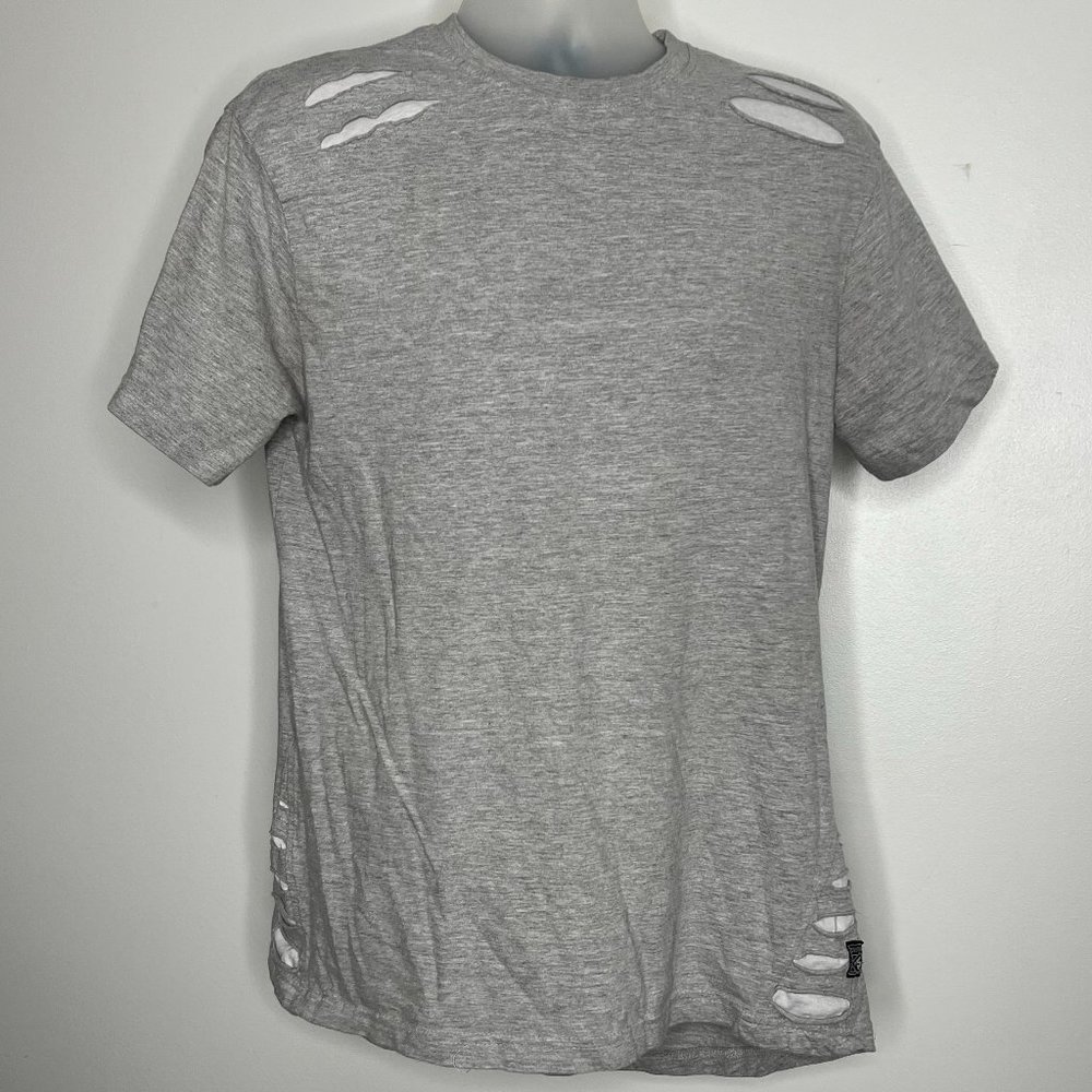 South Pole - men’s light gray faux rip t-shirt